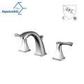 Aquacubic Contemporary UPC WRAS Double Handle Bathroom Basin Faucet